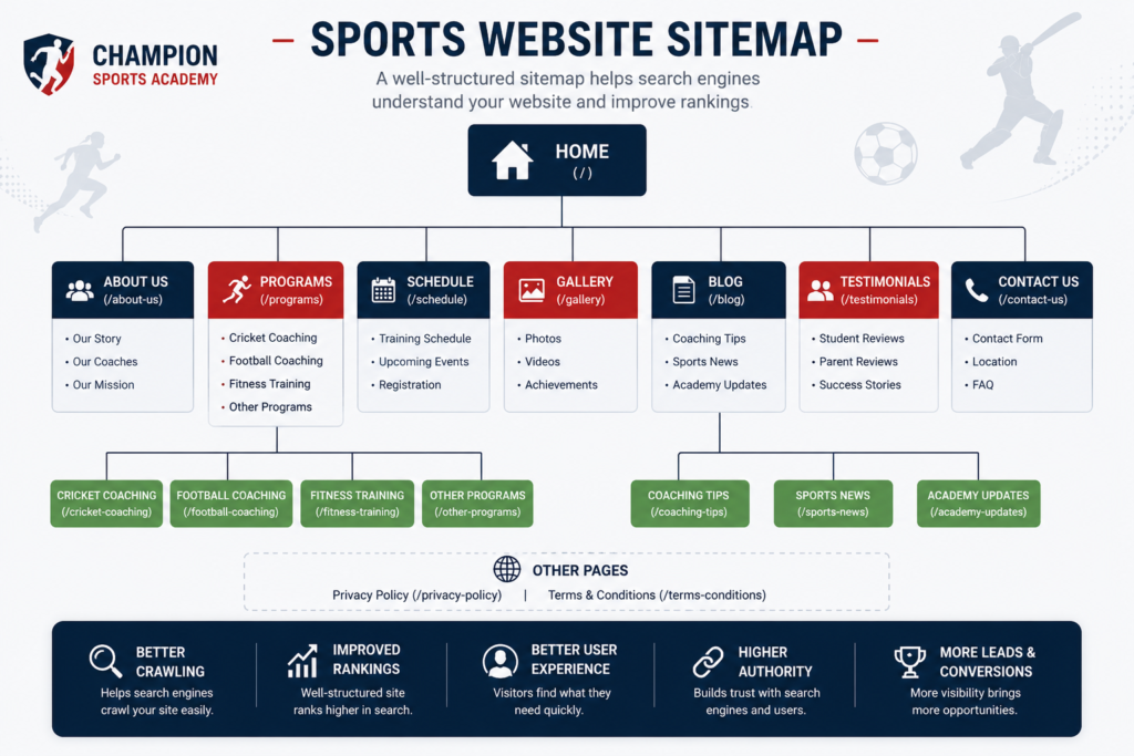 sports website structure for SEO